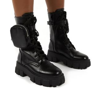 Black combat boots
